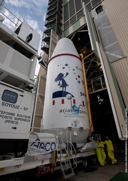 Gaia arrives on the Launchpad at Kourou, French Guyana, on 13th December